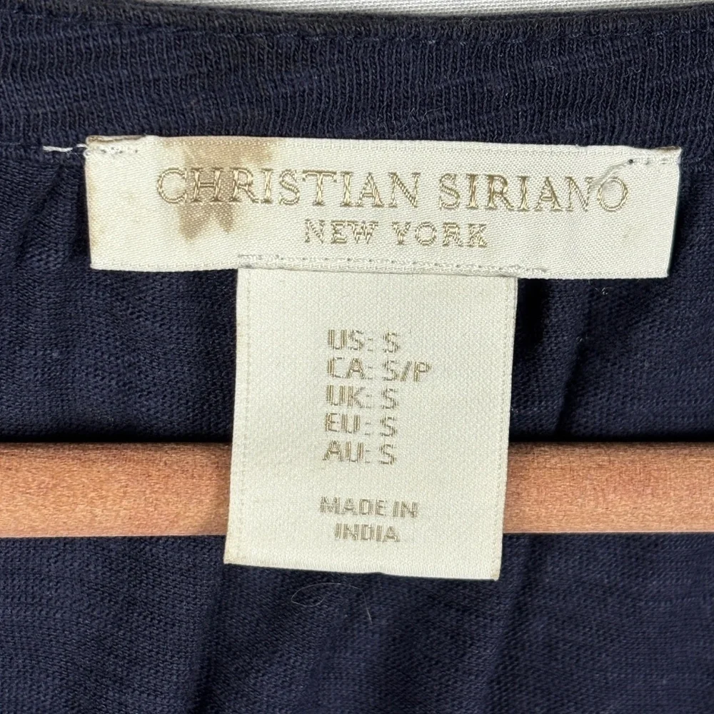 Christian Siriano Women's Tie Front T-Shirt‎ Blouse Top Sz S Embroidered Casual - Picture 5 of 8